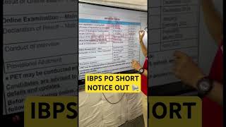 IBPS PO 2024 Short Notice Out 📢 ibps ibpspo ibpsponotification [upl. by Ennaeerb17]