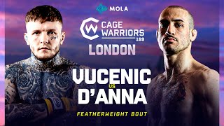 JORDAN VUCENIC vs SIMONE DANNA  REPLAY  CAGE WARRIORS 169  MOLA TV [upl. by Anibla403]