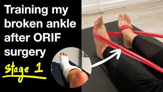 Training my broken ankle after ORIF surgery  stage 1 [upl. by Eirbua]