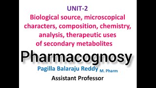 pharmacist Pharmacognosy study material1  unit2  pharmacognosy pharmacy youtubevideo [upl. by Adekram]