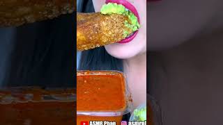 Eating Giant Chicharrón DIPPED in Guacamole asmr food shorts [upl. by Gensler]