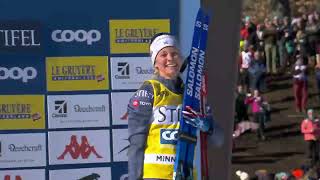 Jessie Diggins on the Podium in Minneapolis 10k Skate  Stifel Loppet Cup [upl. by Hamlen]