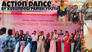 Action dance by kusumdegi parish youthYouth convention 2024 Singarmunda parish [upl. by Dauf]