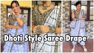 Dhoti Style Saree Draping Tutorial  Styling  Photo Poses😍 Santoshi Megharaj [upl. by Yrolg54]