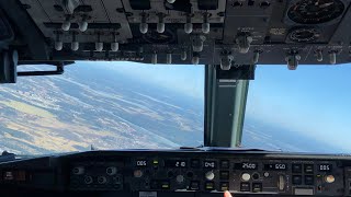 Pilot Cockpit View during landing at Alicante airport  turbulence  Boeing 737  aviation plane [upl. by Fredela]