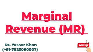 Marginal Revenue  MR  Meaning Of Marginal Revenue  Revenue  Theory Of Revenue  Microeconomics [upl. by Joice]