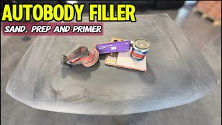 Painting Cars From Home Body Filler and High Build Primer Episode 2 [upl. by Paxton136]