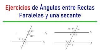 2 Ejercicios de rectas paralelas y una secante [upl. by Ilehs]