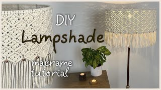 Macrame Lampshade Chandelier Abajur Lampenschirm Luminária DIY [upl. by Leiso]