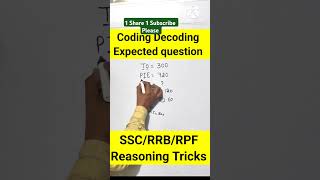 Coding Decoding Expected amp Repeated Questions ntpc ssccgl rrbgroupd Reasoning amp Number Analogy [upl. by Karleen]