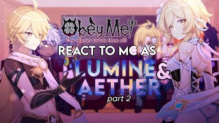 Obey me BROTHERS react to MC as Lumine amp Aether  22  Genshin Impact x Obey me  ANGST [upl. by Mena]