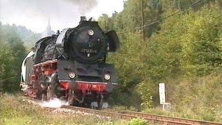 Güterzüge mit Dampflok 41 1231 beim Plandampf quotSachsen machen Dampfquot September 2000 [upl. by Avehstab]