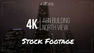 Aon Building Downtown Los Angeles North View Night 4K Stock Footage Timelapse [upl. by Junko]