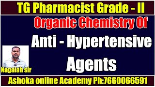 Organic Chemistry of Anti  Hypertensive Agents  Pharmacist Grade2 Exam  Ashoka online Academy [upl. by Lebanna]