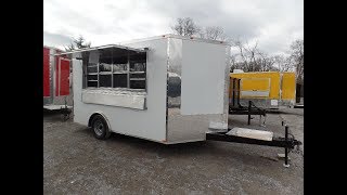 Concession Trailer 85 x 12 White Event Catering Food Review [upl. by Tteltrab]