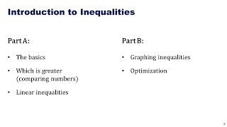 Topic 8 Introduction to Inequalities A [upl. by Berri]