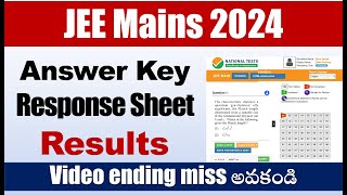 JEE Mains 2024 preliminary Answer Key Response Sheet final answer key results dates [upl. by Ramberg812]