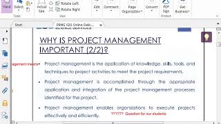 Lect 1 Project Management Part A [upl. by Elva673]