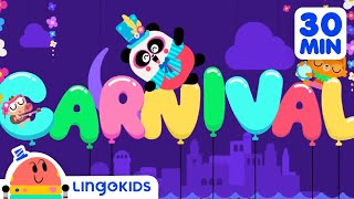 CARNIVAL SONG 🎭🎶  More Party Songs for Kids  Lingokids [upl. by Neeron573]