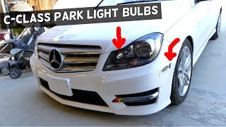 MERCEDES W204 FRONT PARK LIGHT BULB REPLACEMENT C250 C200 C300 C350 C220 C260 C280 [upl. by Mellar]