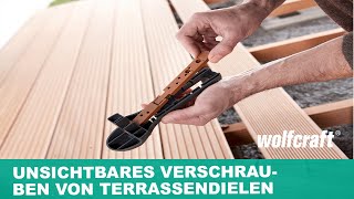 Starterset quotVerdecktes Verschraubenquot Unsichtbares Verbindungssystem für Holzterrassen  wolfcraft [upl. by Arne665]