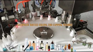 Automatic Bottle Filling and Capping Machine with robot hand for 10ml plastic bottles [upl. by Ardnat863]