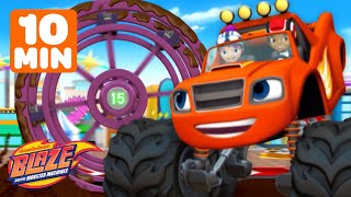 Blazes STICKIEST Rescues amp Adventures 🍫  10 Minute Compilation  Blaze and the Monster Machines [upl. by Fawne310]