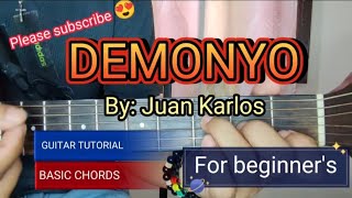 Demonyo Juan Karlos Guitar Tutorial For Beginners  EASY CHORDS 🎸🎸🎸 [upl. by Adora]