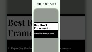 React Interview Question What is Expo Framework [upl. by Parsaye]