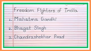 Freedom Fighters Of India  Freedom Fighters Name In English  Indian Freedom Fighters Name [upl. by Forrester]