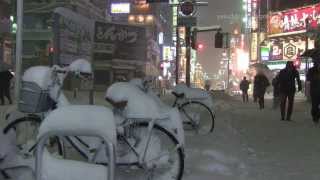 【東京豪雪】2014年2月14日 八王子積雪60ｃｍ 八王子と府中【tokyo heavy snowfall】 [upl. by Aivart778]