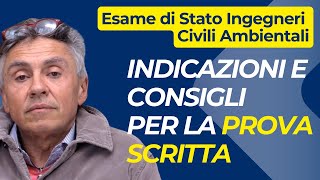 Prova Scritta Esame di Stato Ingegneri Civili Ambientali consigli [upl. by Anertac727]