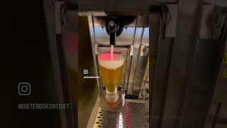 Automatic draft beer machine at JAL First Class Lounge dieterdoesntdiet travel food japan [upl. by Imis]