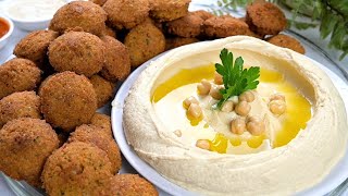 الطريقة الصحيحة لعمل فلافل مقرمشة وحمص كريمي ولذيذ Flavorful Hummus and Crunchy Falafel Recipe [upl. by Ettenil]