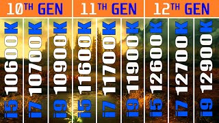 10600K vs 10700K vs 10900K vs 11600K vs 11700K vs 11900K vs 12600K vs 12700K vs 12900K [upl. by Sukramaj]