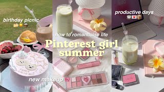 Pinterest girl summer ☀️🎀🍰romanticising summer mini picnic turning 20 makeup haul aesthetic vlog [upl. by Hawkins588]