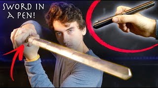 Make Riptide Expandable Pen Sword From Percy Jackson  Full Metal Low Cost Build [upl. by Fleece]