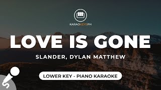 Love Is Gone  SLANDER Dylan Matthew Lower Key  Piano Karaoke [upl. by Boys486]