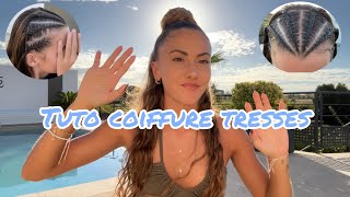 TUTO COIFFURE COMMENT FAIRE DES TRESSES COLLÉES  nattes demie tête [upl. by Anade]