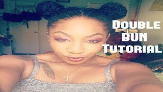 Double Bun on Natural Hair  NaturallyNellzy [upl. by Gaskin]