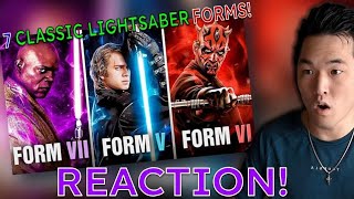 The 7 Classic Lightsaber Combat Forms EXPLAINED Reaction  Red Five [upl. by Prissie]