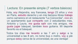 Texte en español Present simple  Se presenter  Apprendre lespagnol  learn Spanish [upl. by Urion]