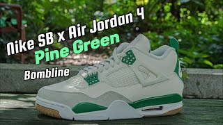 Nike SB x Air Jordan 4 ‘Pine Green’ unboxing by Bombline [upl. by Hnah]