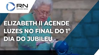 Rainha Elizabeth II acende luzes para fechar 1º dia das celebrações do Jubileu [upl. by Artapoelc]