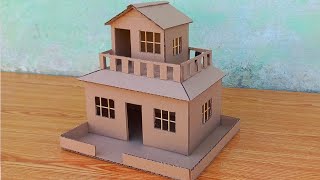 Making a House With Cardboard How To Make modern Cardboard House  DIY Miniature Cardboard House [upl. by Alfonso937]