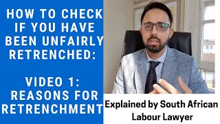 L105 Unfair reasons for retrenchment South African Labour Law explained  Video 1 of 2 [upl. by Brand246]