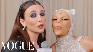 Doja Cat Meows All Over the Red Carpet  Met Gala 2023 With Emma Chamberlain  Vogue [upl. by Echikson]