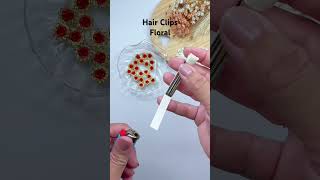 Hair Clips floral  diy handmade tutorial [upl. by Durrej114]