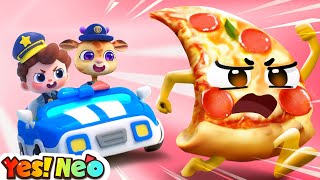 Police and Runaway Pizza  Sharing is Caring  Police Rescue  Nursery Rhyme amp Kids Songs  Yes Neo [upl. by Kenrick]