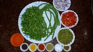 बीन्स और साबुत मूंग दाल की सब्जी  Barbati Ki Sabji  How to make Long beans  Long beans sabzi [upl. by Dari561]